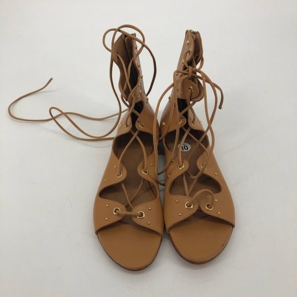 IRO Camel tan Xiri gladiator studded lace up sandals size  40 - Picture 8 of 13